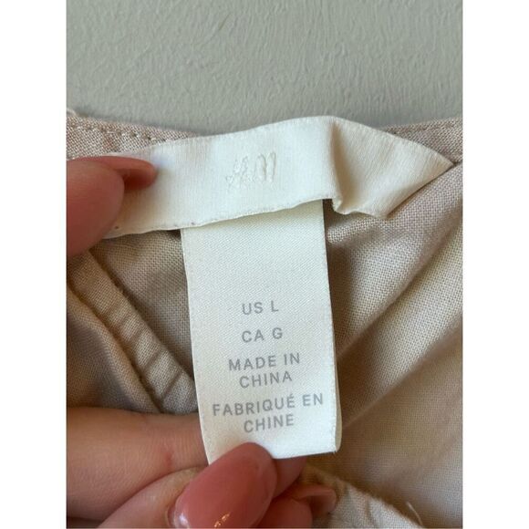 H&M wide-leg jumpsuit size L neutral minimalist - Picture 6 of 7